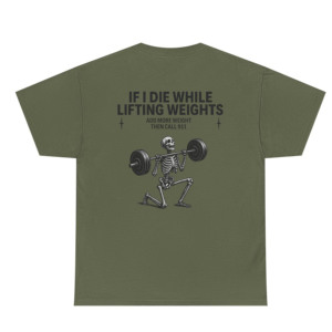 Camiseta Blanca de Manga Corta para Hombre con Estampado Gráfico de Esqueleto Levantando Pesas en la Espalda, Cuello Redondo, Corte Regular, Algodón Jersey, para Gimnasio - Product Image 5