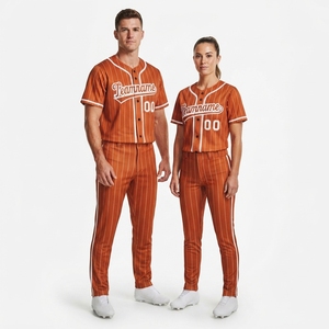 Maillot de baseball personnalisé pour homme, entièrement boutonné, en maille respirante, pour softball, avec nom et numéros d'équipe imprimés - Product Image 2