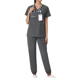 Premimium Quality Hospital <b>Scrub</b> Multi Color Polyester And Spandex Frosted New Medical Clothing Fashionable Nursing Uniform <b>Set</b> - Product Image 3