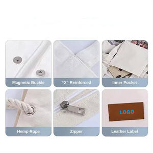 Bolsa de Lona Personalizada con Logotipo, Resistente, Reutilizable, para Compras, con Asa para el Hombro, Embalaje en Caja, para Uso Diario - Product Image 3