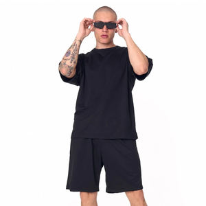 Custom Logo Dyed Washed Shorts Men Small Neckline Fashion Brand Men's T Shirts Oversized Vintage T Shirt Shorts for Men's - Product Image 4