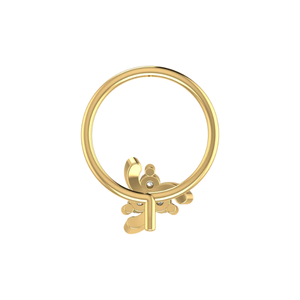AJRETAIL ต่างหูทองคำ 14K รับรองโดย GIA ดีไซน์กลีบดอกไม้แบบพันกันสไตล์ชาติพันธุ์ ประดับเพชรธรรมชาติ 0.03 กะรัต - Product Image 5