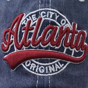 Casquette de baseball en coton délavé vintage à broderie personnalisée Atlanta, style décontracté et sportif, idéale pour l'extérieur – Nouvelle collection très prisée - Product Image 4