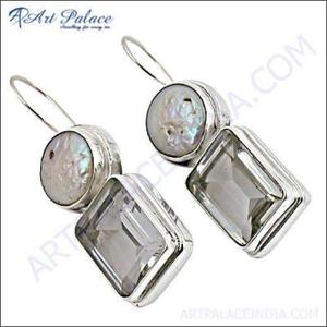 ART PALACE Pendientes de Lujo de Plata 925 Chapados en Platino con Cristales y Perlas para Mujeres y Niñas, para Aniversarios/Fiestas - Product Image 3