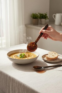 Cuchara de servir de resina epoxi hecha a mano de lujo con un patrón de remolino único, mango artístico, vajilla decorativa para uso en cocina y comedor. - Product Image 2