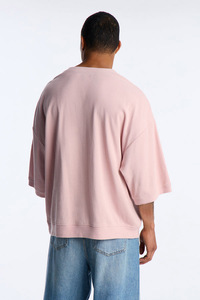 Camiseta casual de algodón tipo waffle con cuello Henley, hombros caídos, logotipo personalizado, manga 3/4, transpirable, estilo urbano, camisas para hombre, personalización. - Product Image 3