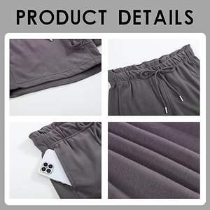 Shorts de sport pour femmes OEM, sexy, de haute qualité, avec logo personnalisé, cordon de serrage, en coton doux, pour le yoga, la gym et les entraînements - Product Image 5