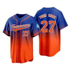 Maillot de baseball personnalisé à dégradé de couleurs pour hommes, sublimation, 100 % polyester, maillots de baseball pour hommes pour l'échauffement - Product Image 4