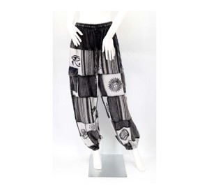 Pantalon Harem d'été en coton patchwork bohème hippie, respirant, avec cordon de serrage, unisexe, pour adulte, pantalon de yoga - Product Image 1
