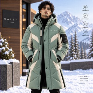 Wholesale <b>Men's</b> <b>Longline</b> <b>Puffer</b> Jacket Winter Warm Thick Quilted <b>Coat</b> Insulated Outdoor Custom OEM ODM Manufacturer - Product Image 1