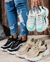 Chaussures rehaussantes pour femmes, chaussures de course lumineuses d'automne, baskets à lacets respirantes et confortables ave