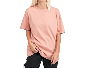 Camiseta de Verano Casual de Manga Corta Extra Grande Personalizada para Mujer, Tejida en 100% Algodón Transpirable con Estampado Puff, Talla Grande - Product Image 5