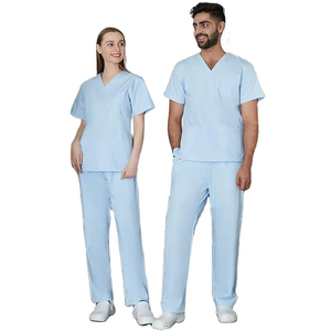 Hot Selling Fashionable Short Sleeve V-Neck Nurse Working <b>Clothes</b> Nursing Uniform <b>Scrubs</b> Uniform Tops for Men and Women - Product Image 2