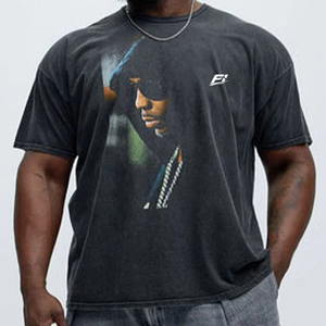 Camisetas de algodón negras lavadas extragrandes personalizadas para hombre, con estampado gráfico vintage DTG, estilo urbano, manga corta, suministro al por mayor - Product Image 1