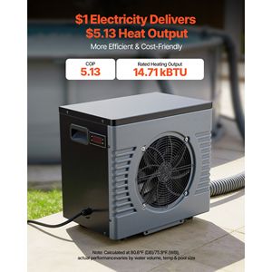 Bomba de Calor Eléctrica para Piscinas Elevadas de 14710 BTU, 3962 Galones, COP Máximo 5.13, Modo Dual de Calefacción y Refrigeración para Jacuzzi - Product Image 2
