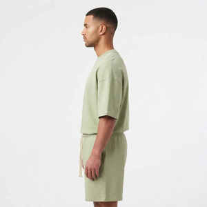 Casual Oversized <b>Shirts</b> Sets LOGO Tracksuit Men's <b>T</b> <b>Shirt</b> and Short Set With Zipper Cotton <b>Polyester</b> Pullover Men's Custom - Product Image 6