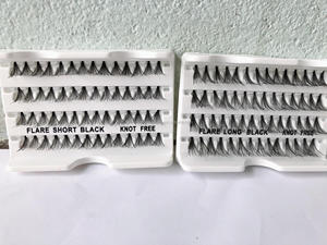 Handmade Synthetic Hair Flare <b>Cluster</b> <b>Lashes</b> 4 Rows Custom Logo White Tray DIY 10p-32p for Extensions Wholesale - Product Image 5