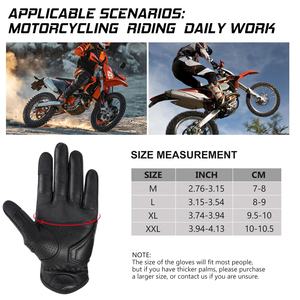 Nouveaux gants de moto unisexes en cuir véritable, compatibles écran tactile, perforés, respirants, antidérapants, coupe-vent, à doigts entiers - Product Image 5