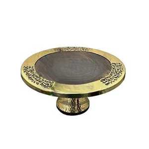 ฐานวางเค้กโลหะทรงกลมแบบหมุนได้ ชั้นวางขนมหวานหลายชั้น ที่วางคัพเค้ก ถาดเสิร์ฟสำหรับงานแต่งงาน งานวันเกิด สำหรับร้านเบเกอรี่ - Product Image 1