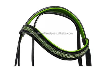 Brida de cuero de caballo Ecuestre para deportes al aire libre, diseño personalizado, fabricante al por mayor DD, de cuero inglés - Product Image 2