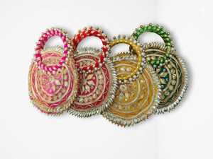 Mini pochettes décoratives Gota Patti et enveloppes Lifafa à motifs, sacs à monnaie Shagun Ginni, cadeaux de remerciement pour mariage Haldi Mehendi - Product Image 2