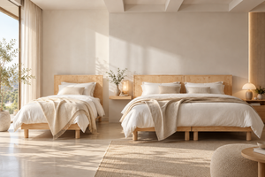 Base de Cama Moderna de Madera Maciza, Extensible y Plegable, Diseño Minimalista Ecológico que Ahorra Espacio, Tamaños Individual/California King/King - Product Image 2