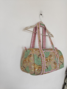 Bolsa de Lona Shree Balajee, Diseño a Rayas Pequeñas, Ligera, de Algodón, Unisex, con Asas Dobles y Cierre de Cremallera, para Viaje, 20-35L - Product Image 3