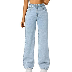 Jeans Mom Fit de haute qualité avec taille haute classique, silhouette décontractée, coupe confortable pour un usage quotidien et des tenues tendance - Product Image 1