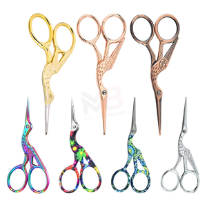 Ciseaux à cuticules brodés personnalisables OEM, ciseaux à sourcils en gros, ciseaux à broderie Oiseau Aigle Longue-Bec - Product Image 4