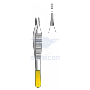Pinces à dissection Adson 1x2 dents 12 cm (4-3/4 pouces) en acier inoxydable, pinces chirurgicales pour tissus, précision, profil normal - Product Image 1