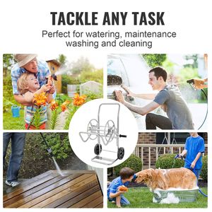 Carrello Avvolgitubo da Giardino Rinforzato da 60 m (200 ft) con Ruote per Attrezzi e Capacità di Carico di 227 kg (500 libbre) - Tubo Non Incluso - Product Image 6