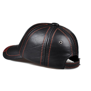 Casquettes de baseball en cuir véritable de haute qualité, prix bas, design personnalisé, nouvelle collection, doublure en satin, pour hommes. - Product Image 4
