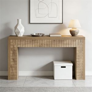 Tavolino stretto da divano con design superficiale unico, consolle decorativa lunga - Product Image 1