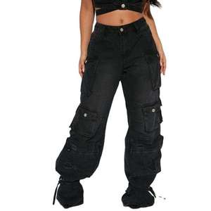 Nouveau Jean Américain Rétro au Design Unique, Coupe Ample et Droite pour Femme, Pantalon Large en Denim pour Femme - Product Image 1