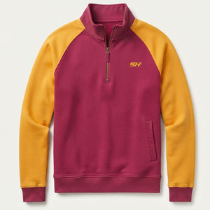 Sweat-shirt zippé pour homme, coupe standard, col montant, ourlet souple, confortable pour les voyages, vente en gros - Product Image 1