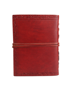Diario de Cuero Repujado Hecho a Mano por Artesanos con Correa Envolvente |   Cuaderno Vintage Rústico de Páginas en Blanco para Escribir, Viajar y Regalar - Product Image 6