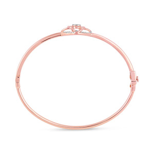 Openwork Square Floral Centerpiece Diamond <b>Bangle</b> <b>Bracelet</b> - Product Image 3
