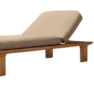 High End Teak Wood Sun Lounger Minimalist Outdoor Adjustable Backrest Lounge Chair <b>Sunbed</b> Cushion Resort Poolside Furniture - Product Image 6