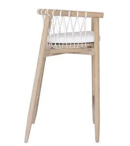 Silla de Barra con Estructura de Madera de Teca Sólida para Interiores y Exteriores con Diseño Metálico Moderno para Mobiliario de Hostelería - Product Image 2