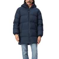 DENEZE SPORTS Blouson matelassé long à capuche pour homme, vert olive, hiver, épais, coupe-vent, col montant, motif camouflage sur le devant