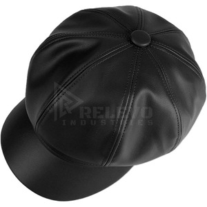 Gorra de Béisbol Unisex de Cuero de 8 Paneles, Color Sólido, Ajuste Regular, Gorra Casual para Adultos con Correa Ajustable - Product Image 2
