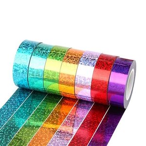 Premium Adhesive Glitter Holographic Washi Tape Rainbow Decorative Craft Tape for DIY Scrapbooking Gift Wrapping & Art Projects - Product Image 2