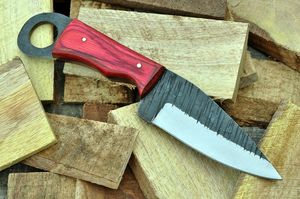 Couteau utilitaire forgé sur mesure, couteau en acier à haute teneur en carbone fait à la main, manche en bois rouge, fabricant OEM ODM en gros - Product Image 3