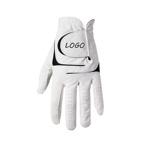 Gants de golf sportifs en cuir Cabretta respirant, antidérapants, blancs, avec logo personnalisé, matière douce, ajustement parfait, pour femmes et hommes, vente en gros - Product Image 2
