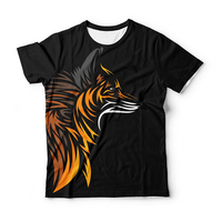 Nueva Camiseta Deportiva Personalizada con Gráfico 3D de Zorro, Sublimada, Transpirable, de Secado Rápido, de Poliéster, para Hombre, Ropa Urbana de Alta Calidad