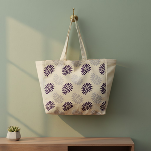 Logo personnalisé classique en coton |   Sac fourre-tout pour femmes, sac de courses pour supermarché avec poignées |   Emballage en vrac avec sac imprimé promotionnel - Product Image 3