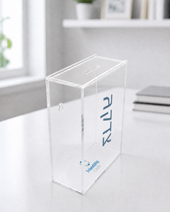 Caja de donaciones de acrílico con diseño transparente, ideal para la judería moderna y aportaciones benéficas - Product Image 4