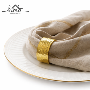 Modern Brass Napkin Ring with Textured Round Design Elegant <b>Table</b> Setting Decor for Dining Wedding and <b>Party</b> Use - Product Image 5