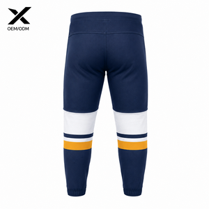 Customized Navy Blue Gold Performance Hockey <b>PVC</b> Compression Base Layer <b>Pants</b> Adjustable Waist Belt Integrated Moisture-Wicking - Product Image 1