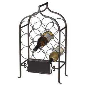 Antique Metal Wine <b>Rack</b> With Circular Design For Home <b>Display</b> Under 10 Bottle Capacity Handmade Wine <b>Racks</b> - Product Image 2
